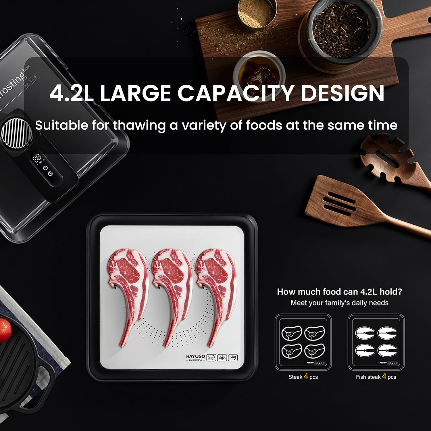 Defrost frozen food in minutes